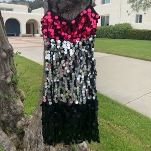 PINK/SILVER/BLACK PARTY DRESS